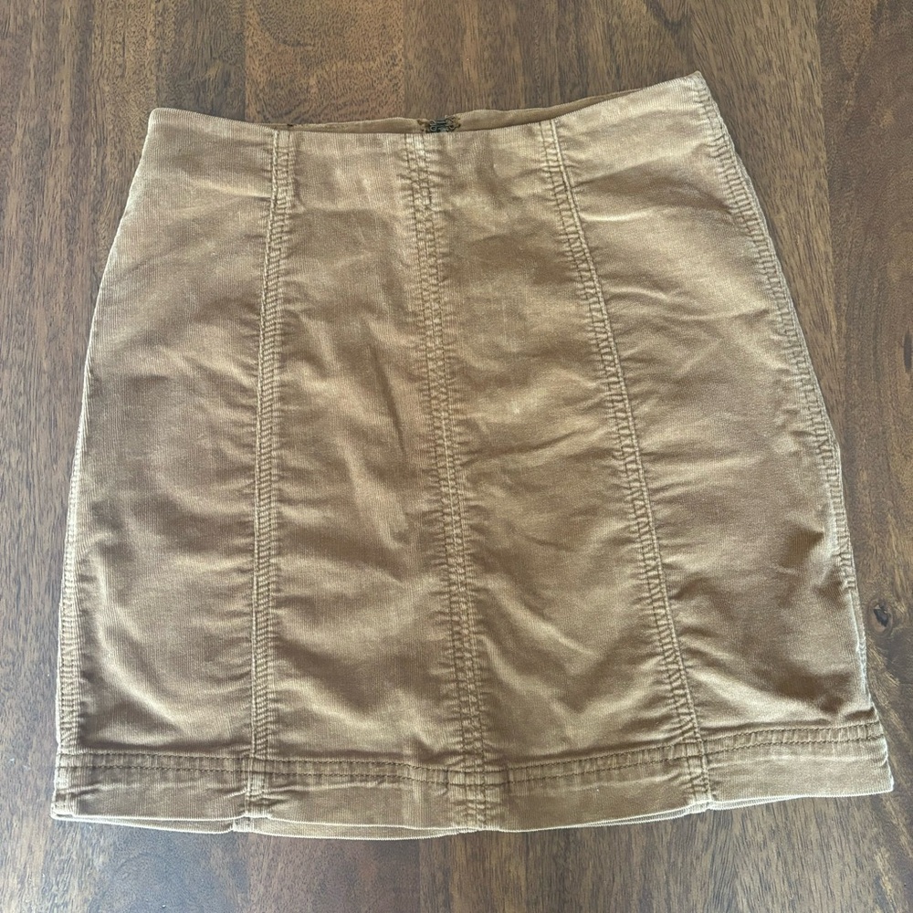 Free People Brown Corduroy Mini Skirt